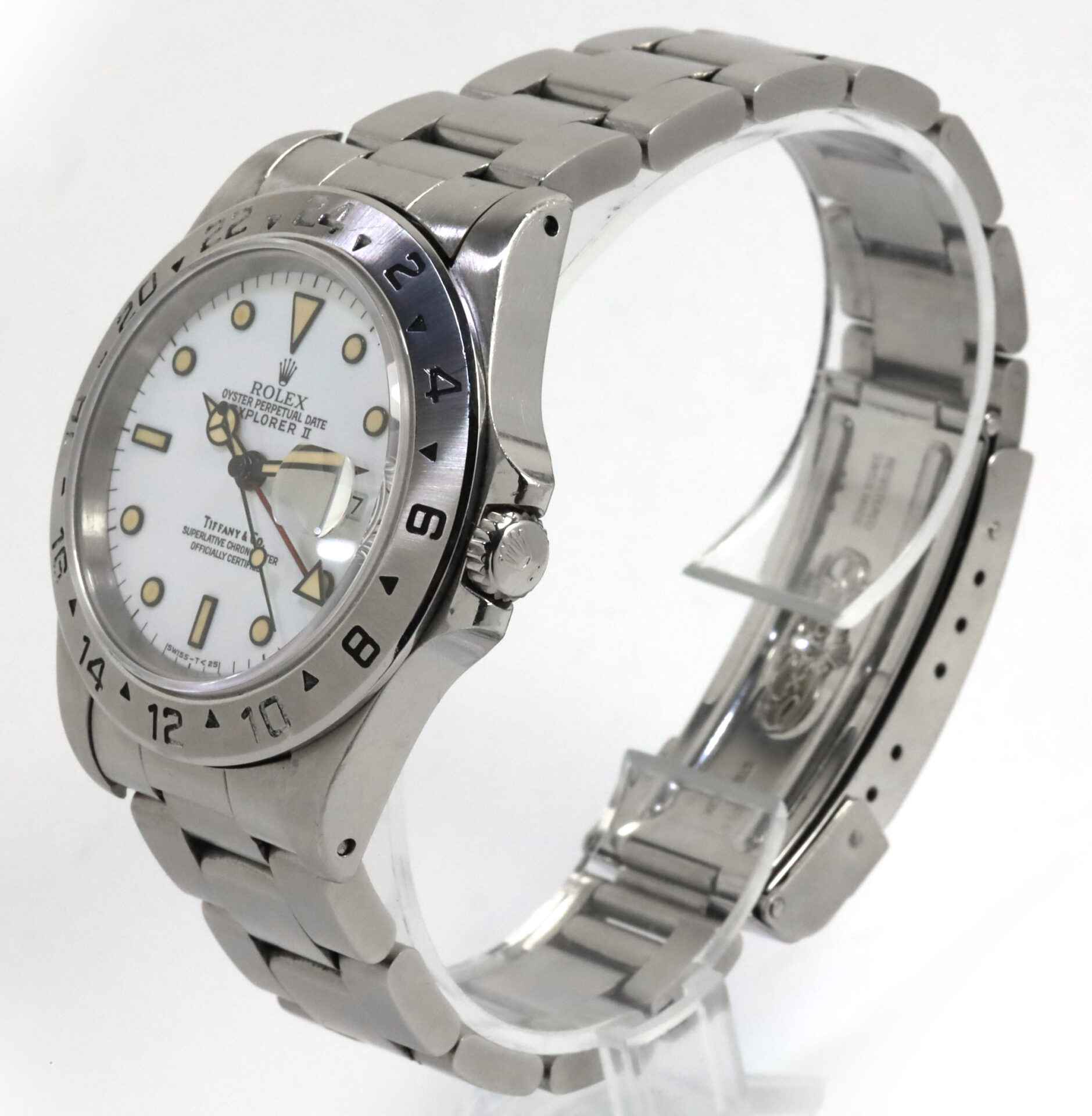 Tiffany Co Rolex Explorer II 16570 40mm Polar White Patina Dial