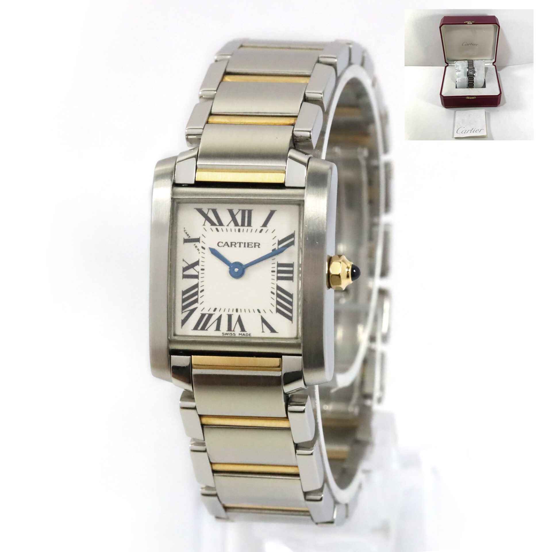 Ladies Cartier Tank Francaise 2384 20mm Quartz 18k Yellow Gold Steel   IMG 8743 