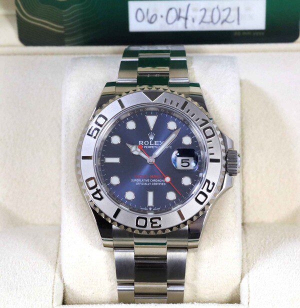 2022 Rolex Yacht-Master Steel Platinum Blue Dial 40mm Watch 126622 BOX