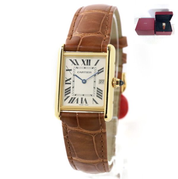 Cartier Women's Tank Louis , Small Model Watch (W1529856) | Yellow Gold | 29.5 mm x 22 mm | Tourneau