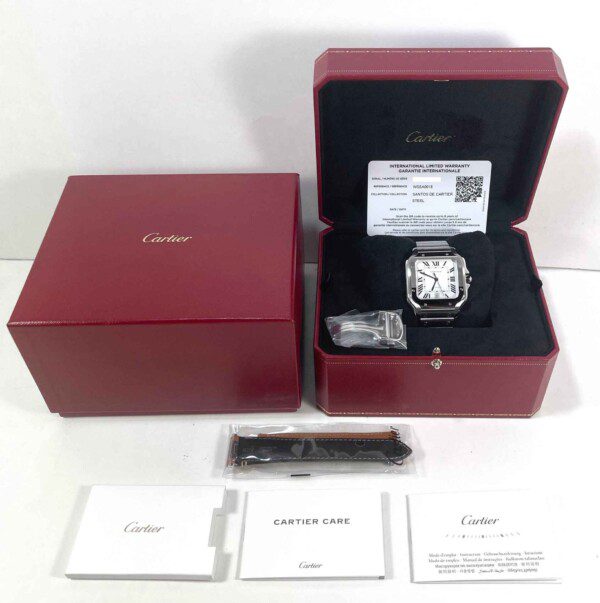 New Cartier Santos De Cartier Large WSSA0018 40mm White Dial Box