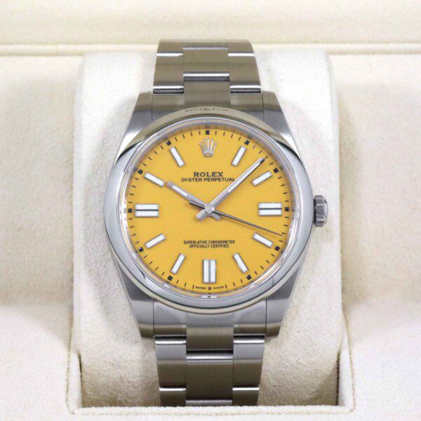 Rolex UNWORN Oyster Perpetual 41mm 124300 Yellow Dial Stainles