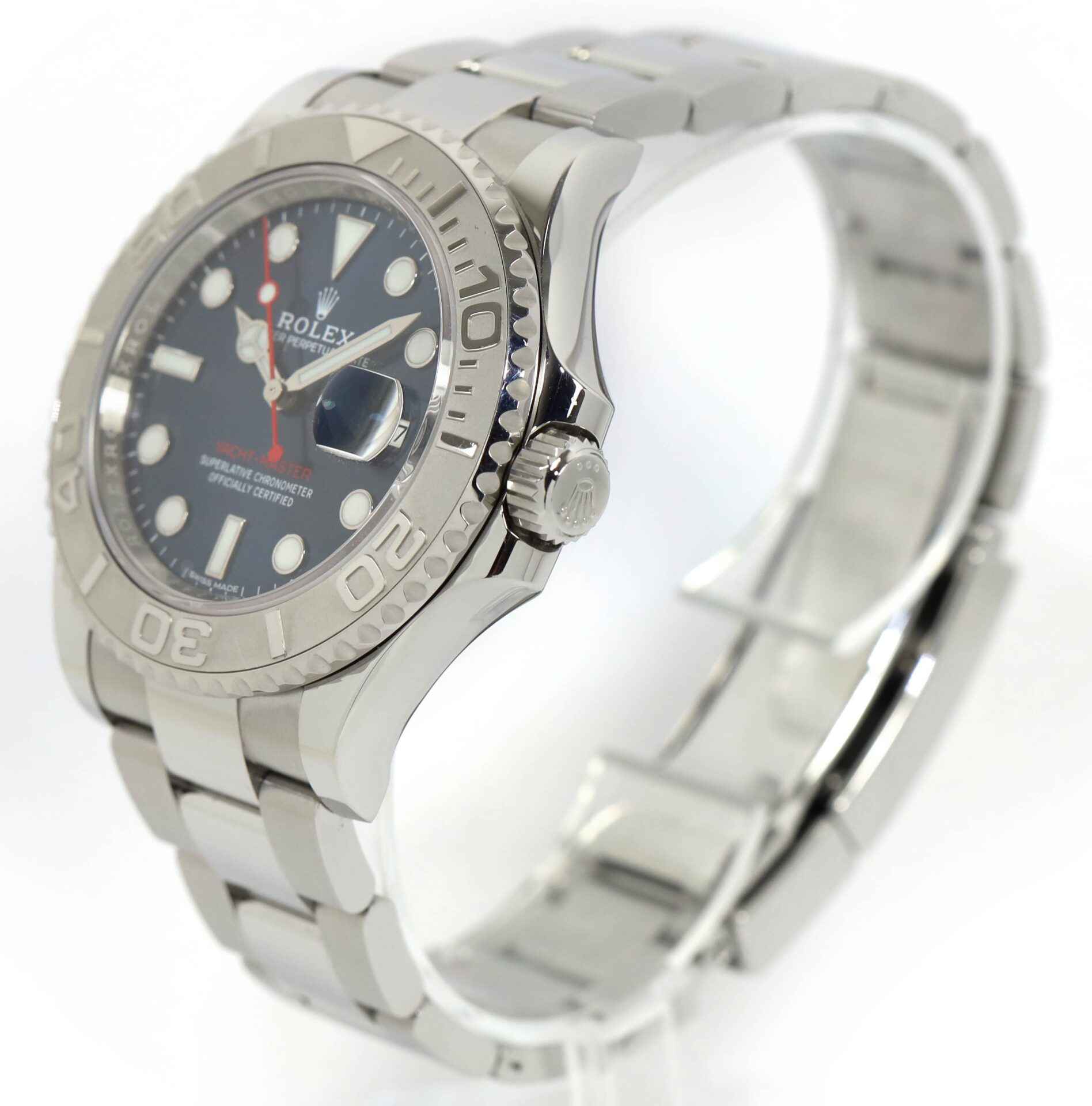 yachtmaster platinum bezel blue dial