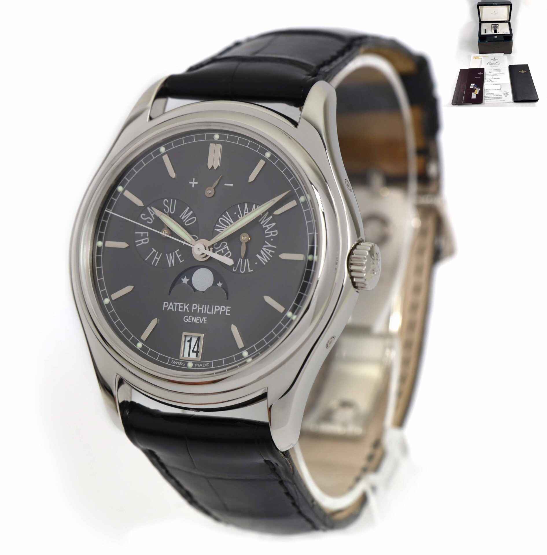 Patek Philippe Annual Calendar Moonphase 5146P Platinum 39mm Box Papers