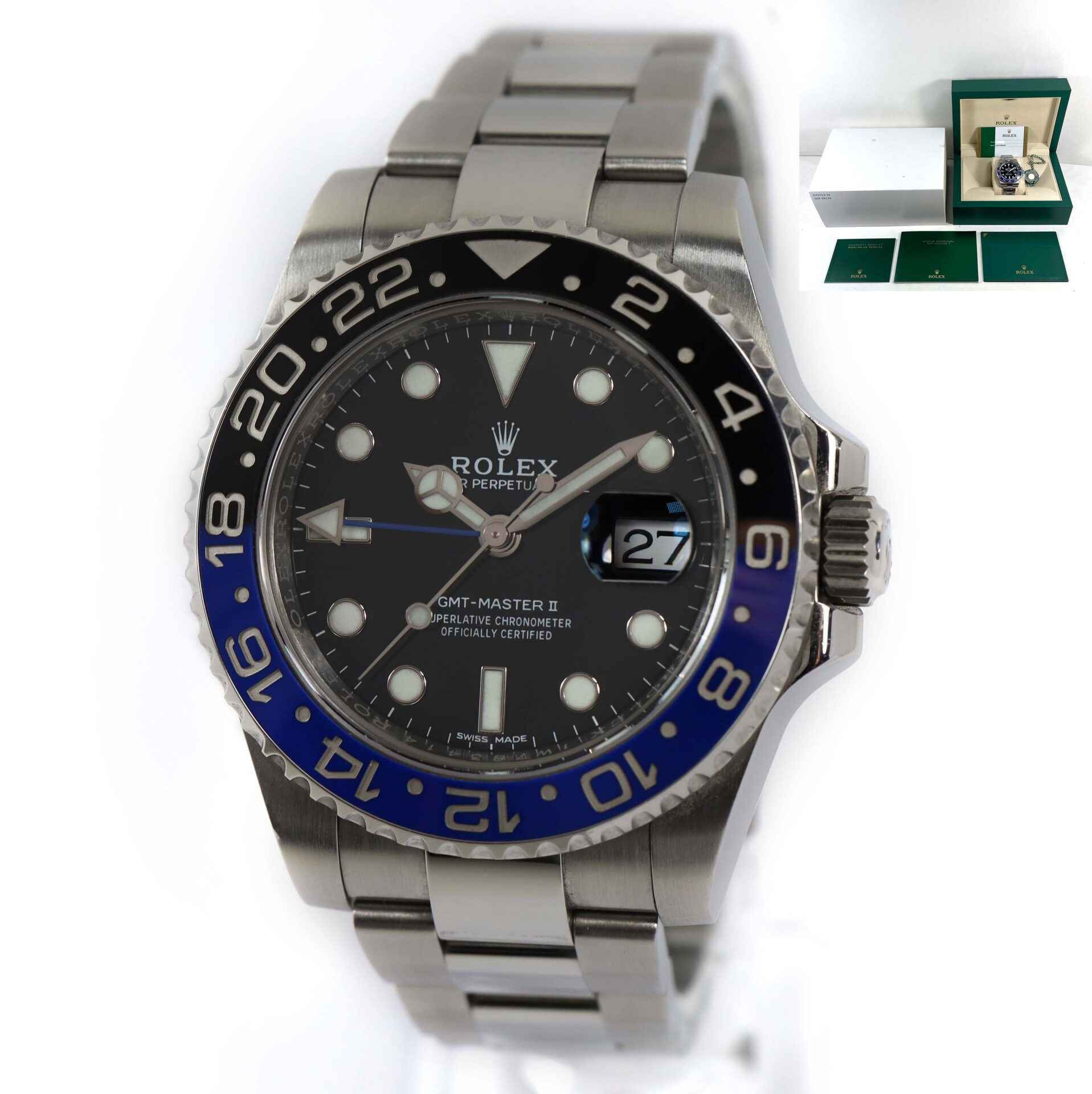 2017 Rolex GMT Master II 116710BLNR Batman Oyster 40mm Box Papers