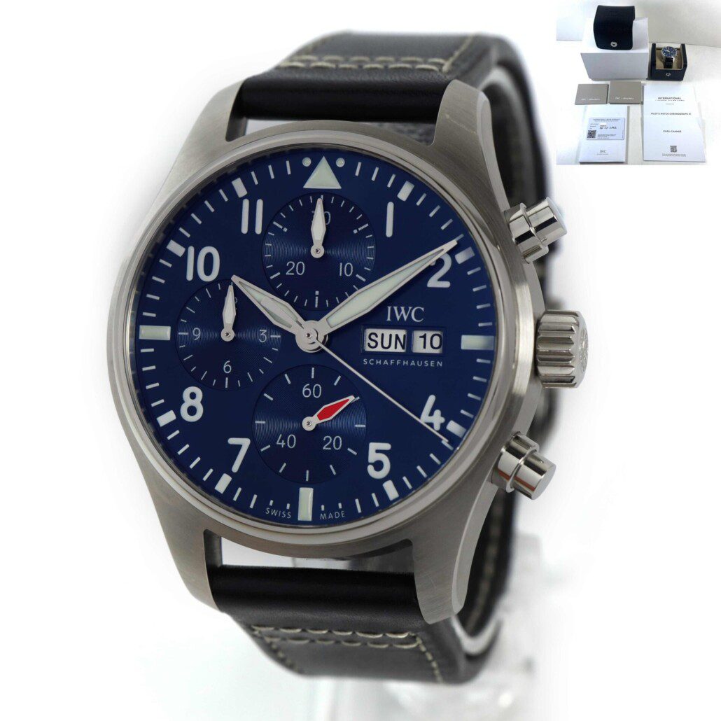 IWC Pilot Chronograph IW388101 Blue Dial 41mm Box Papers