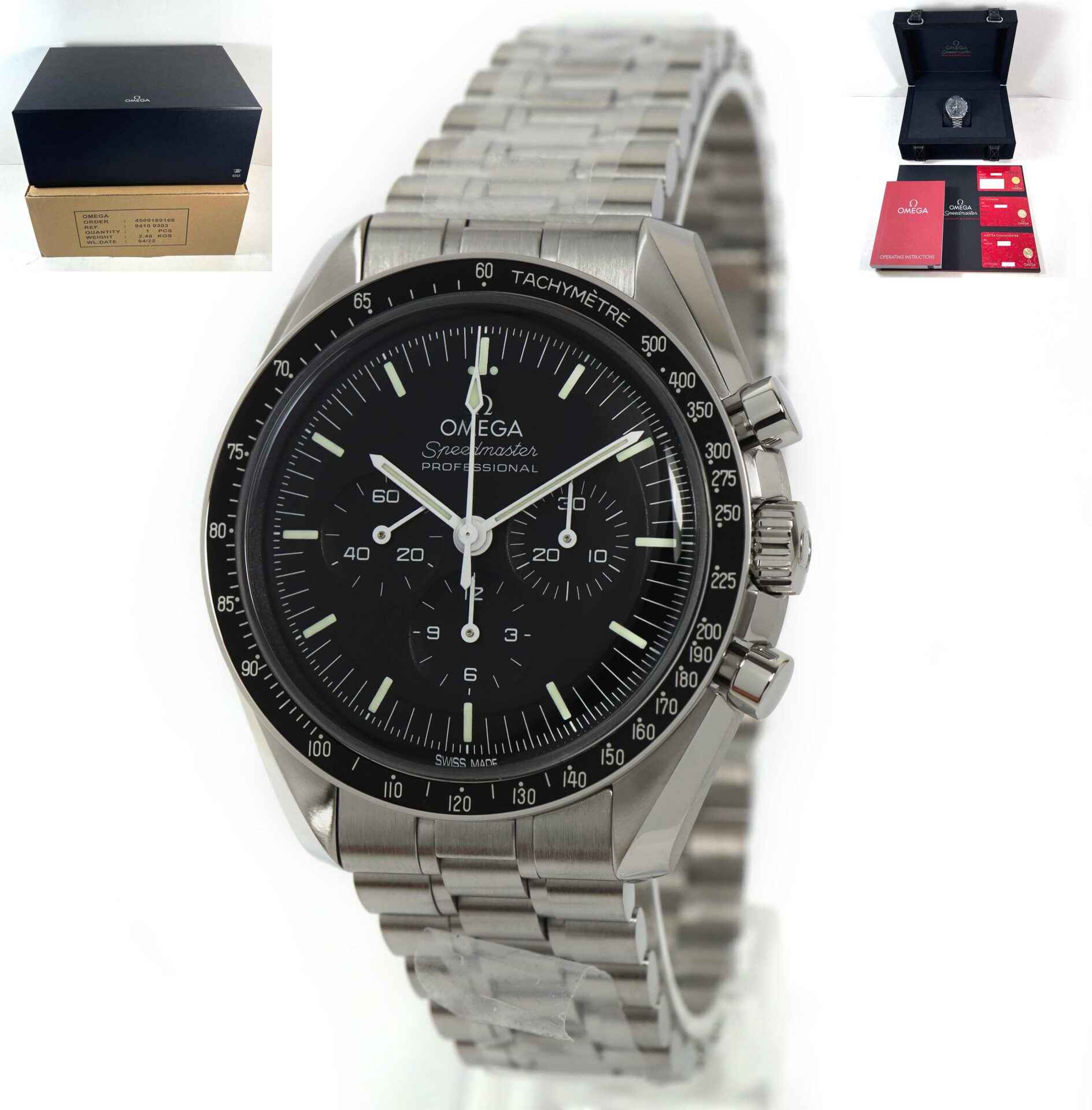 New Mar 2023 Omega Speedmaster Moonwatch 42mm 310.30.42.50.01.001 Box Papers