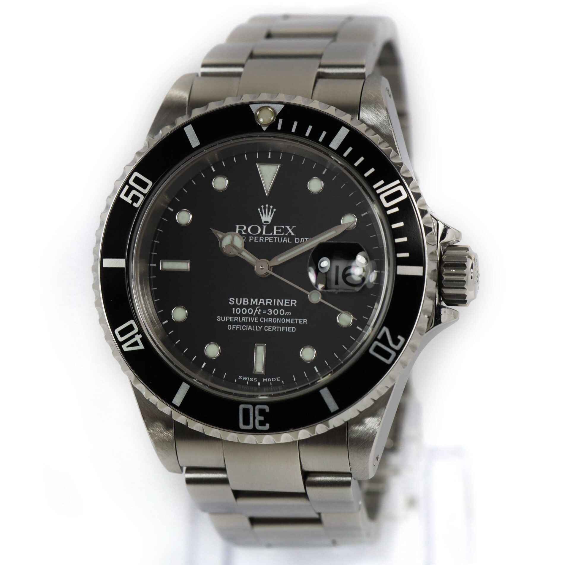 Rolex Submariner Date 16610 K Serial 40mm Black Dial SEL