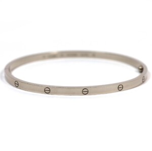 Cartier Love Bracelet Small Thin 18k White Gold Size 20 w Box Tool