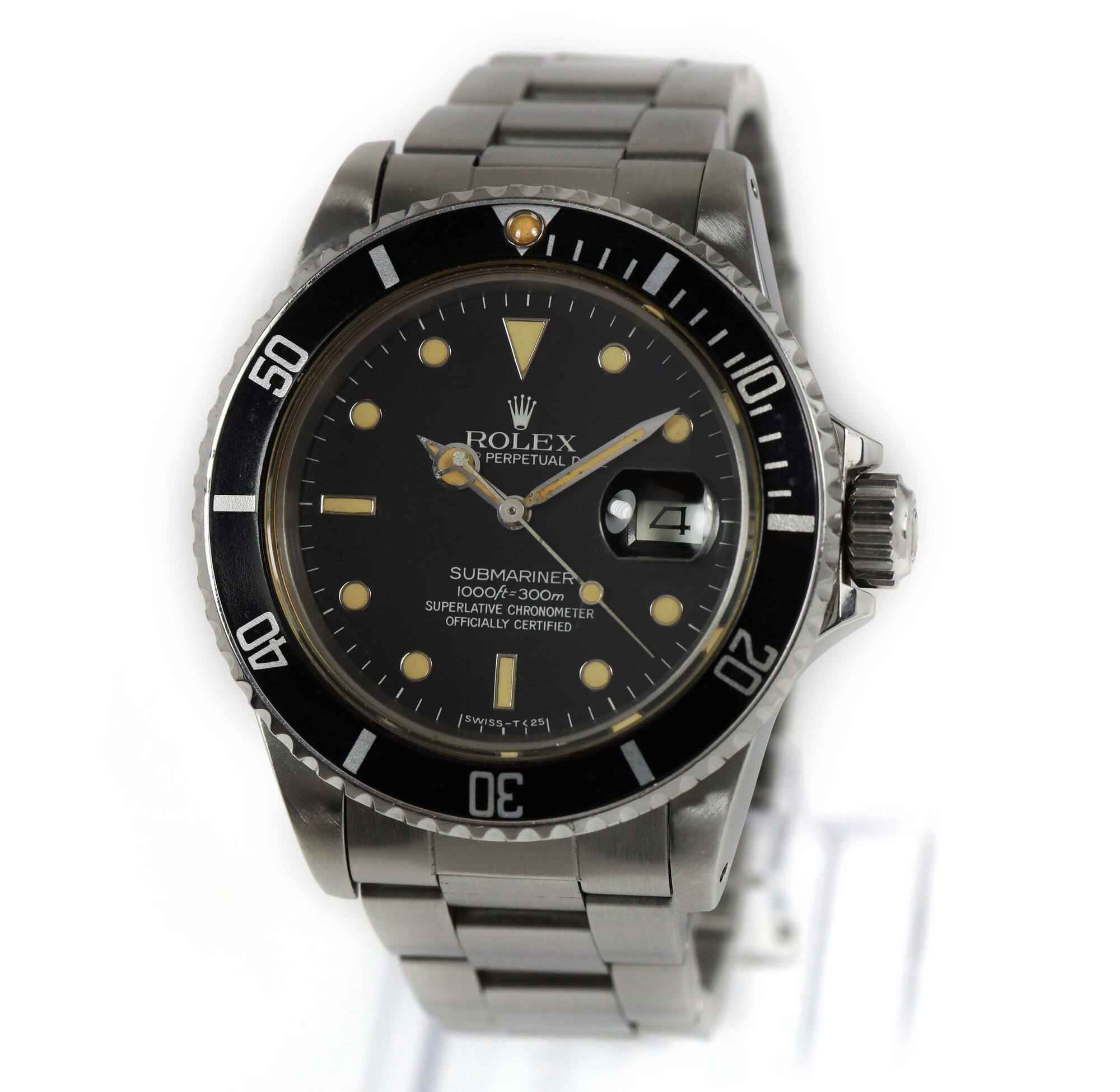 1985 Rolex Submariner Date 16800 40MM Patina Black Dial 8 Serial