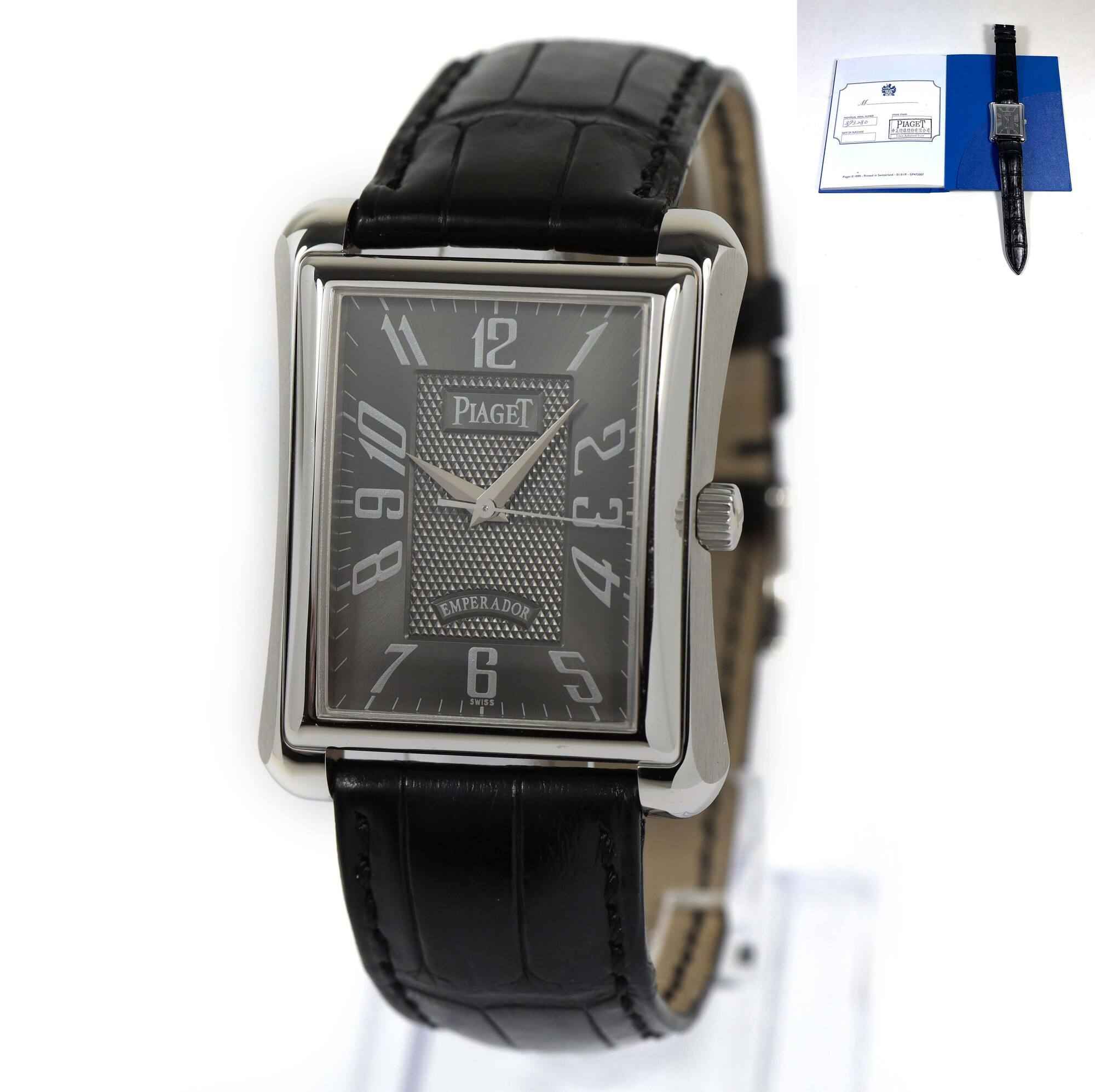 Piaget Emperador P10040 18K White Gold Grey Dial 32X41MM