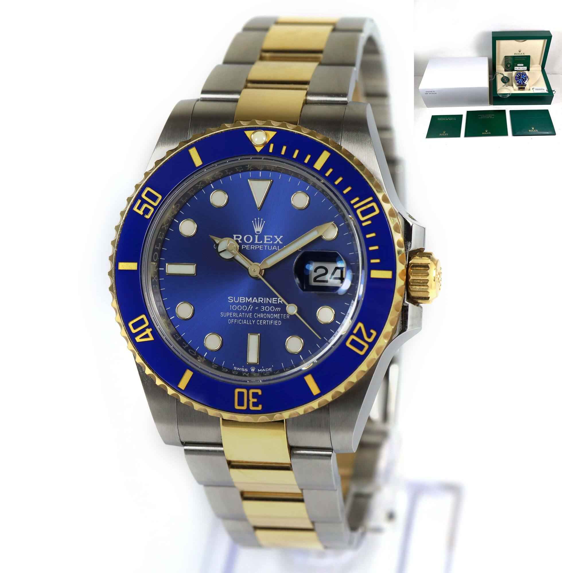 2021 Rolex Submariner Date Bluesy 126613LB 41MM 18K Yg Two Tone Box Papers