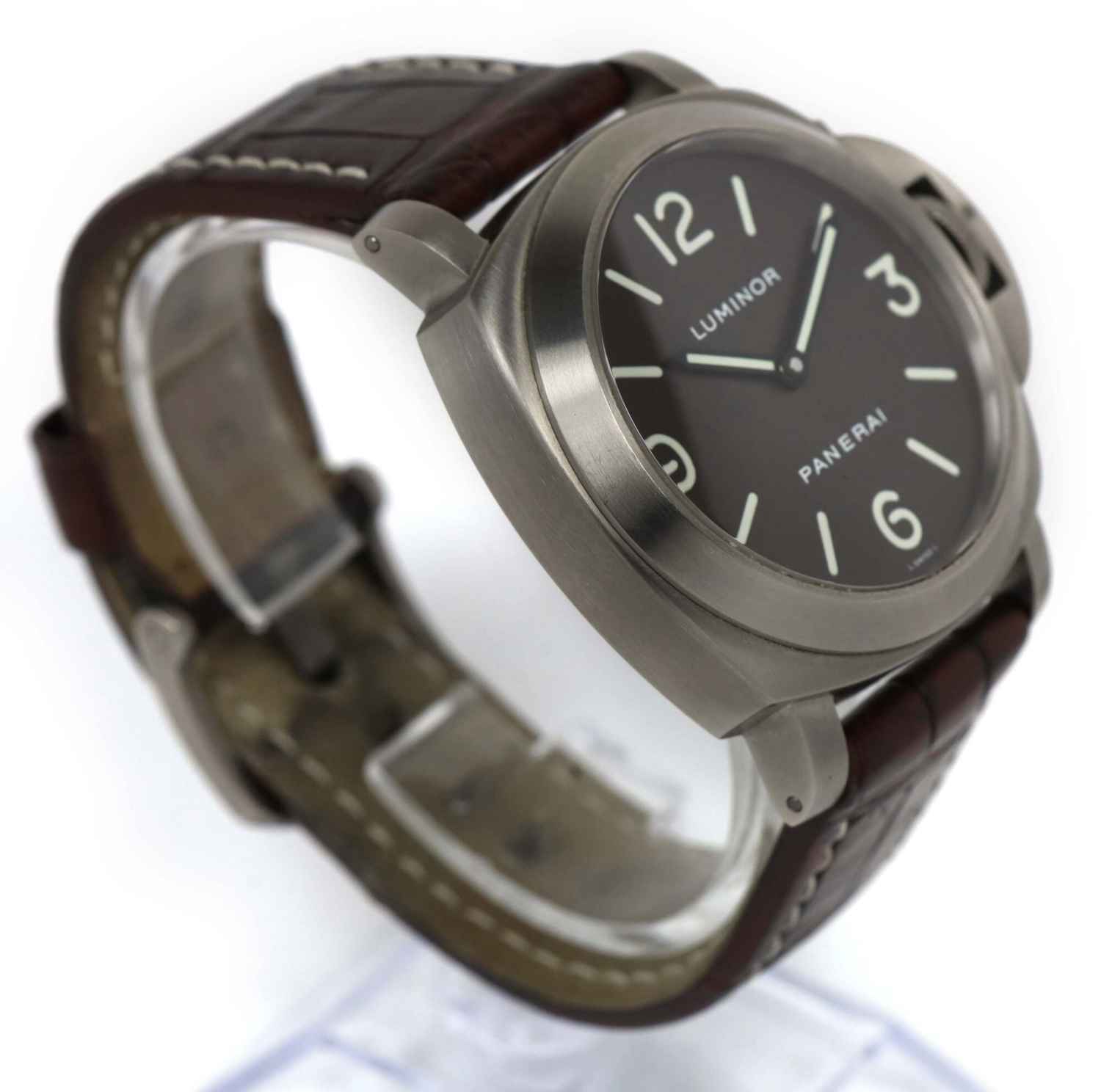 Panerai Luminor Base PAM00055 44MM Titanium Brown Dial Box Booklets