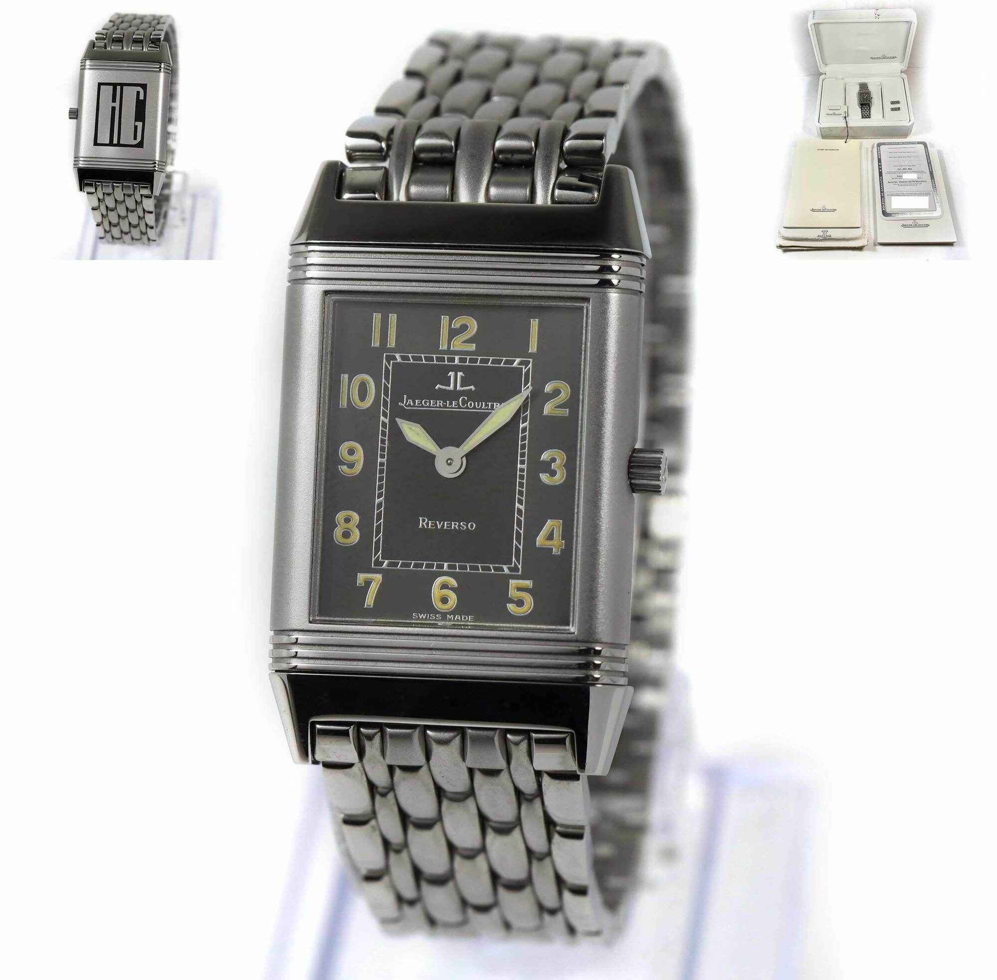 Jaeger Lecoultre Reverso 251.8.86 24MM Black Dial Box Papers