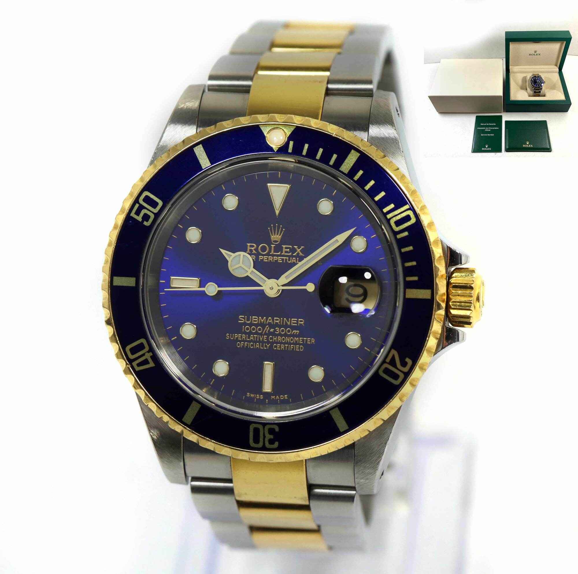 Rolex submariner blue outlet 16613