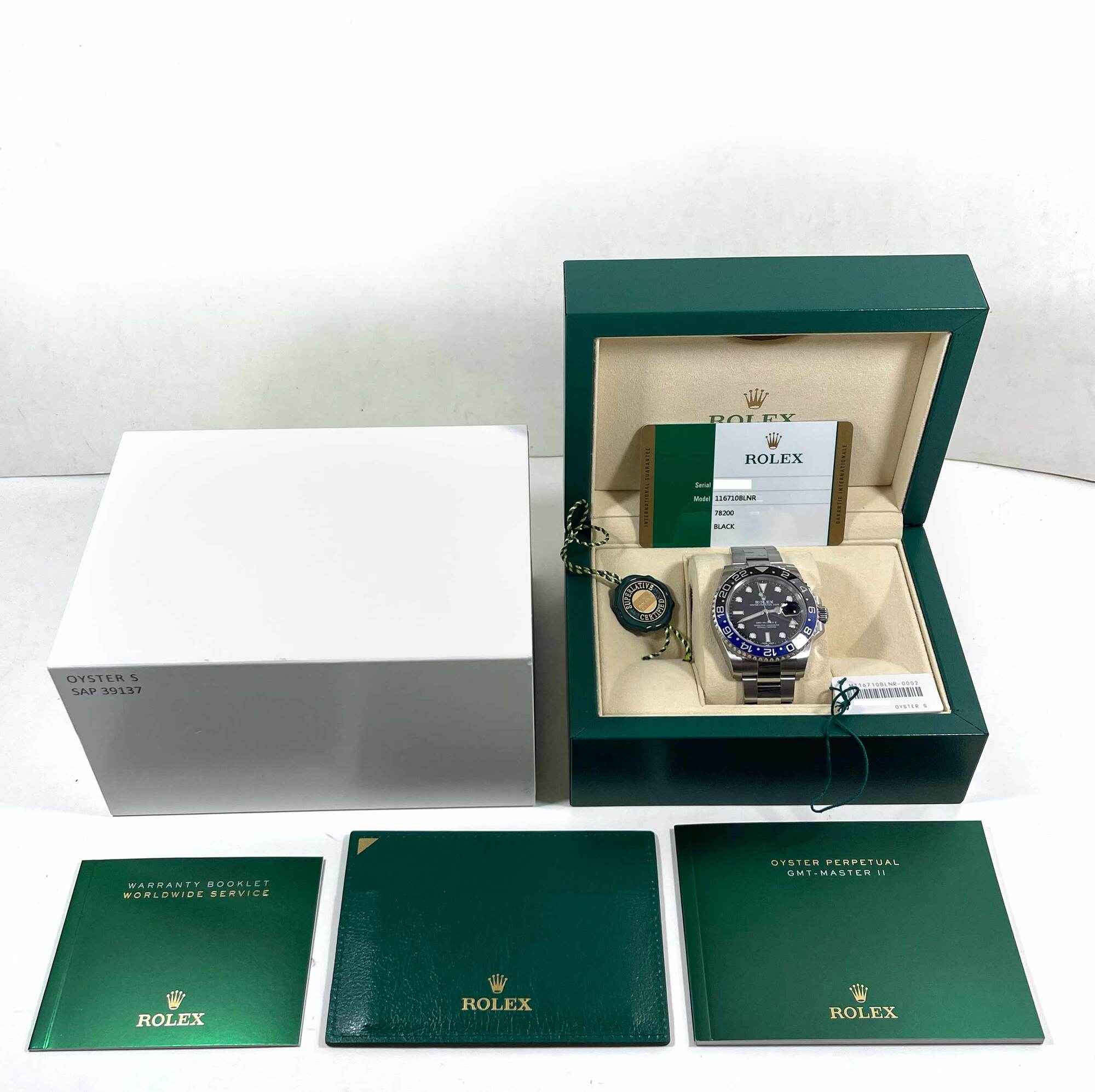 2017 Rolex GMT Master II Batman 116710BLNR 40MM Oyster Box Papers