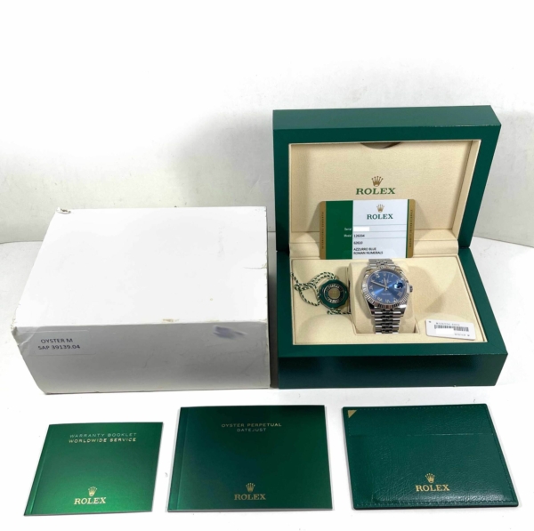 2019 Rolex Datejust 126334 41MM Blue Roman Dial Fluted Jubilee Box