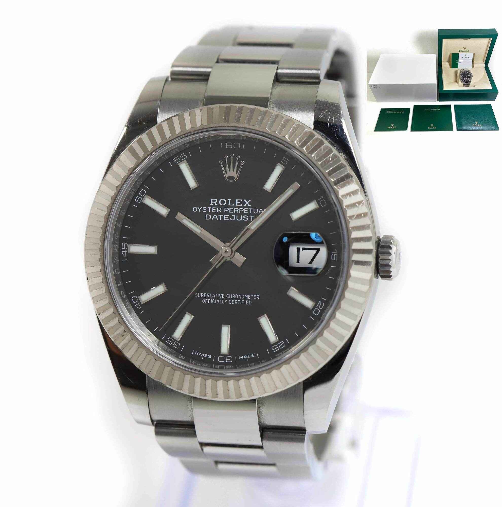 2018 Rolex Datejust 126334 41MM Black Dial Fluted Oyster Box Papers