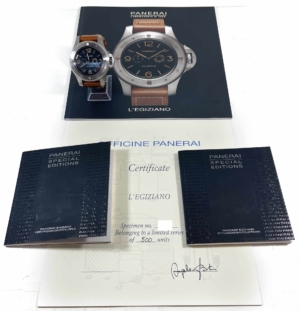 Panerai Radiomir L egiziano PAM00341 60MM Black Dial Titanium Box Papers