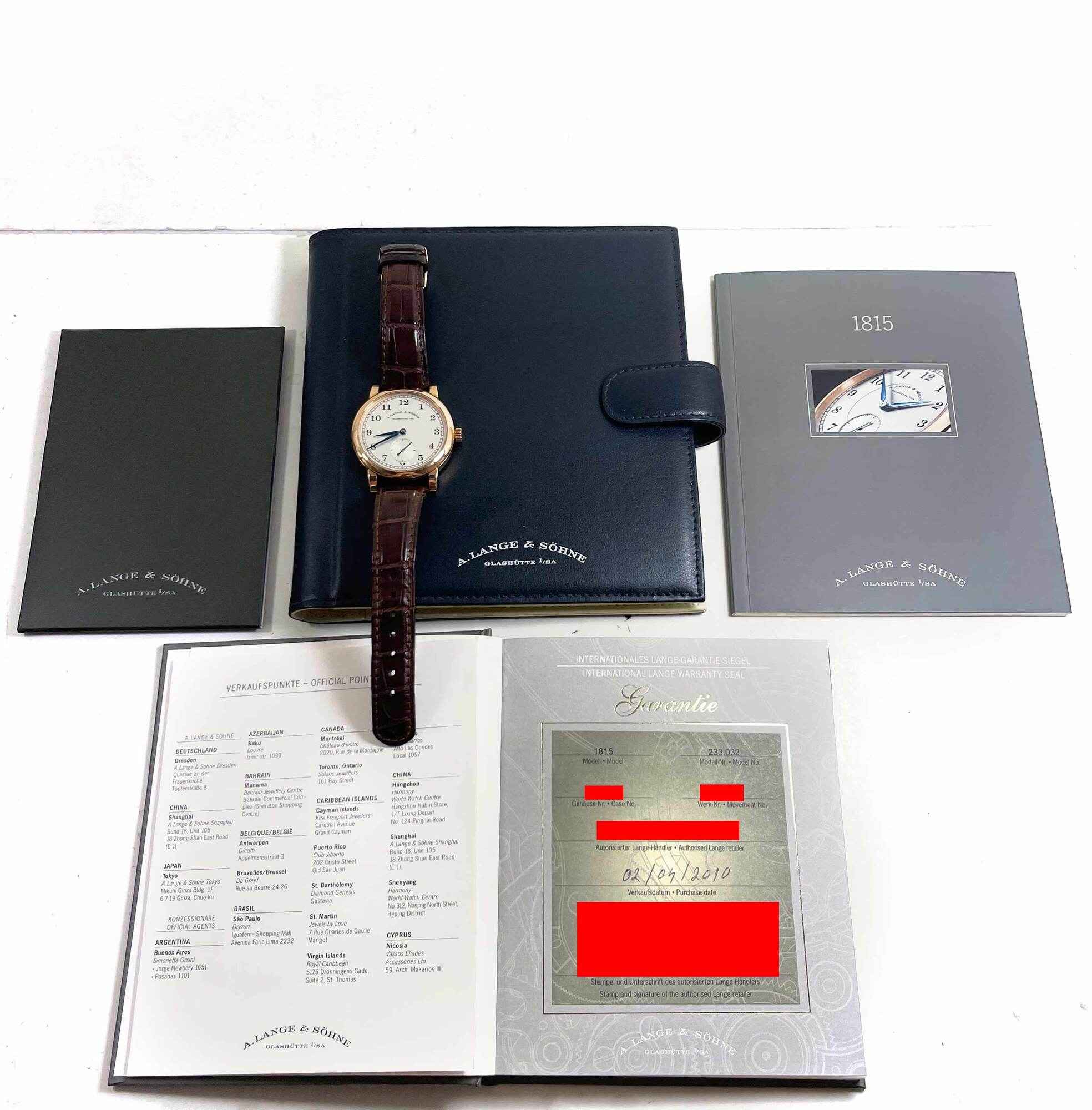 2010 A. Lange & Sohne 1815 Small Seconds 233.032 40MM 18K Rg Silver ...