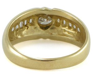 14k-Yellow-Gold-Ring-Round-Diamond-1ct-TW-SZ-8-Unisex-HSI-Channel-Set-Baguette-112454231630-3