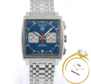 Men's TAG Heuer 38mm Solid 18K Yellow Gold Watch with Blue Dial