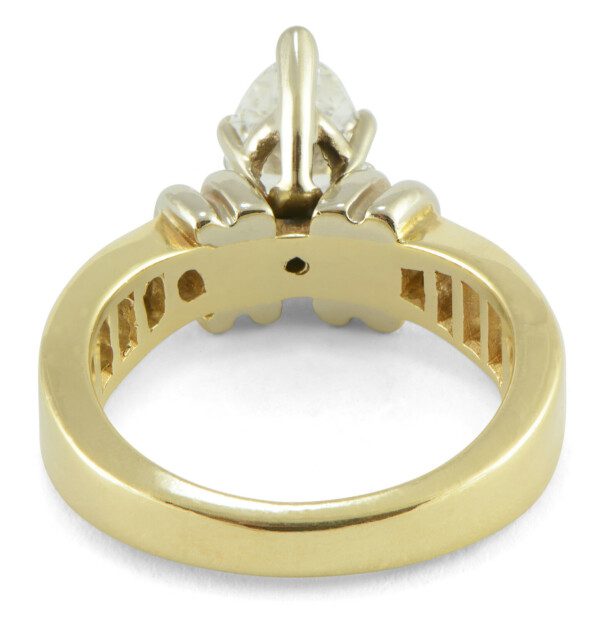 Pear-Diamond-Engagement-Ring-14k-Yellow-Gold-Tappering-Channel-135ct-TW-SZ-6-112454231571-3