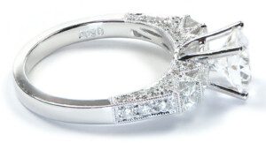 Princess-Pave-Diamond-Engagement-Semi-Mount-Ring-18k-White-Gold-90ct-Size-65-131707236991-2