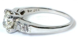 Vintage-Early-Round-Diamond-Engagement-Ring-18k-White-Gold-95-ct-Size-55-111892538501-2