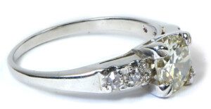 Vintage-Early-Round-Diamond-Engagement-Ring-18k-White-Gold-95-ct-Size-55-111892538501-3