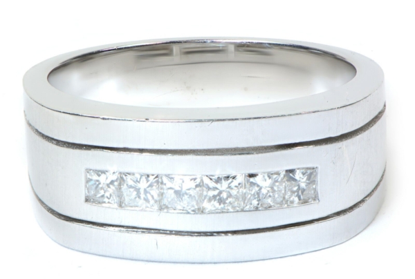 Mens-Satin-Princess-Channel-Diamond-Wedding-Band-18k-White-Gold-62-ct-Size-95-111881608185