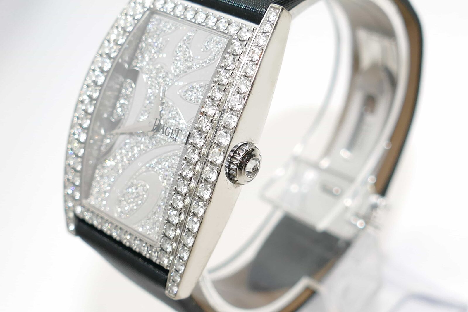 Piaget Limelight Tonneau Diamond Dial 18k White Gold P10266 38mm X 27mm ...