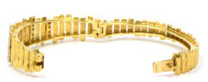 Vintage-Diamond-Bangle-Bracelet-14k-Yellow-Gold-Bark-Finish-364-Grams-173534106179-3